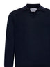 Black knit Skipper Athleisure polo shirt
