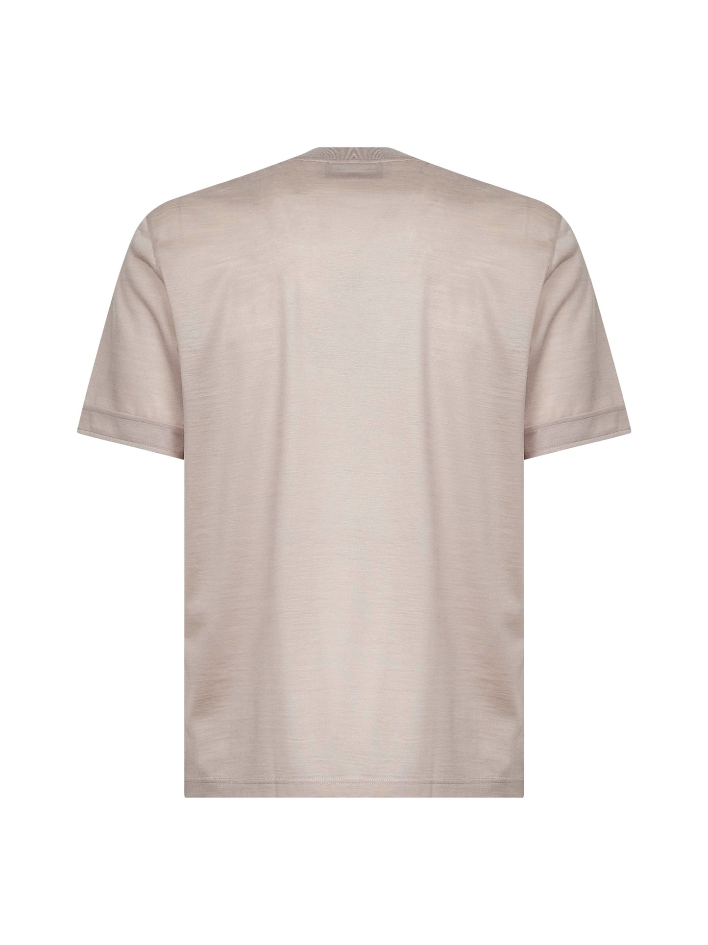 Taupe virgin wool jersey T-shirt