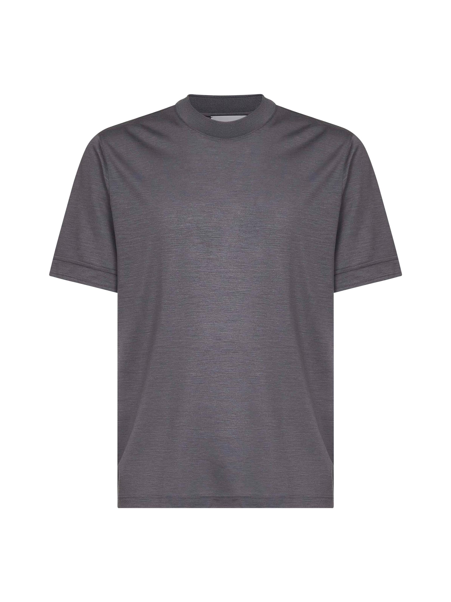 T-shirt in jersey di lana vergine grigio