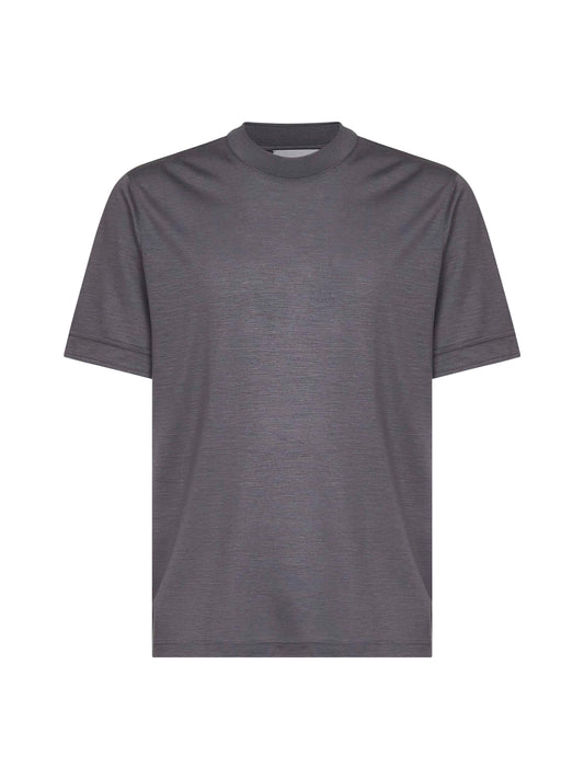 Grey virgin wool jersey T-shirt