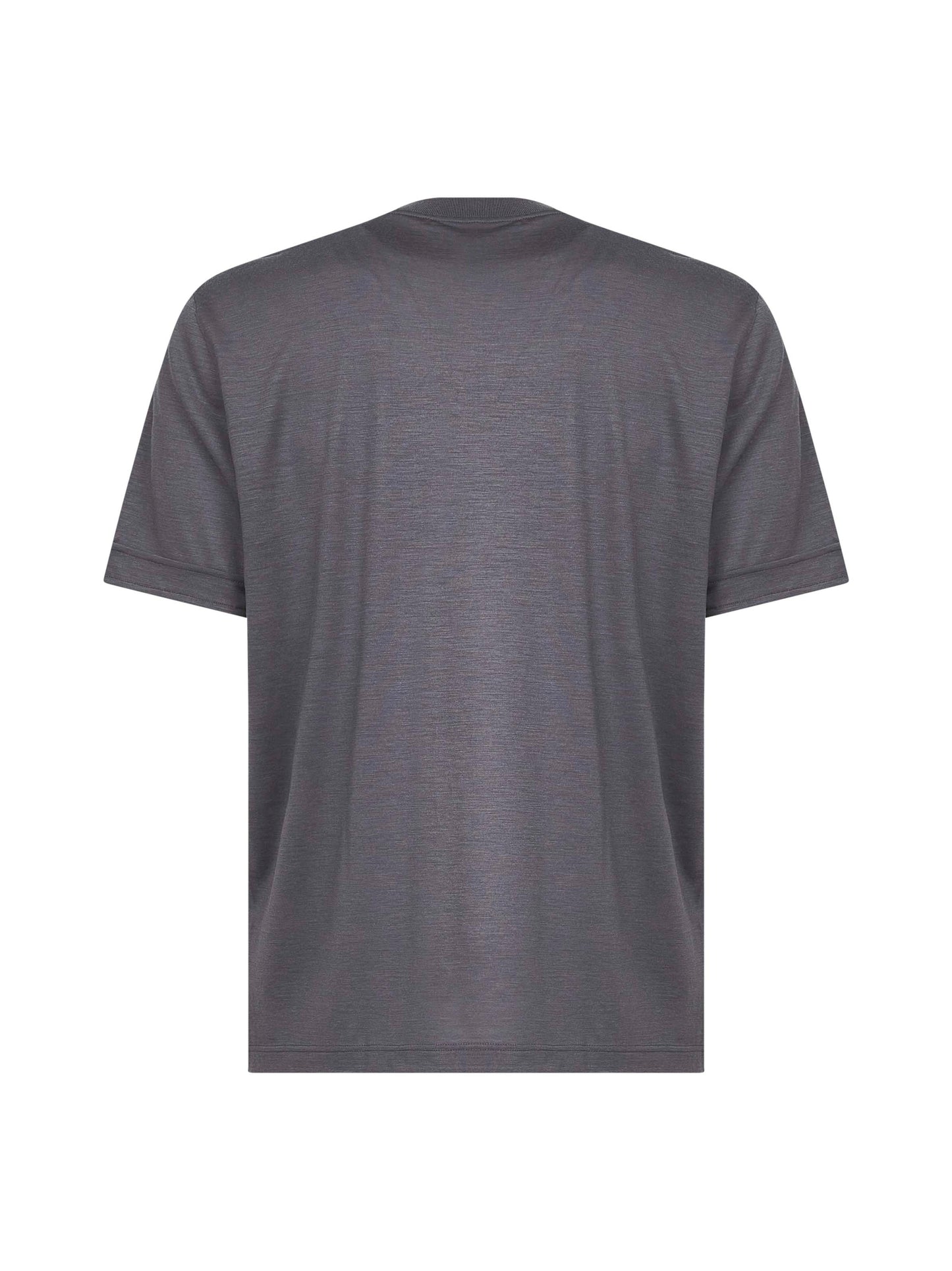 T-shirt in jersey di lana vergine grigio