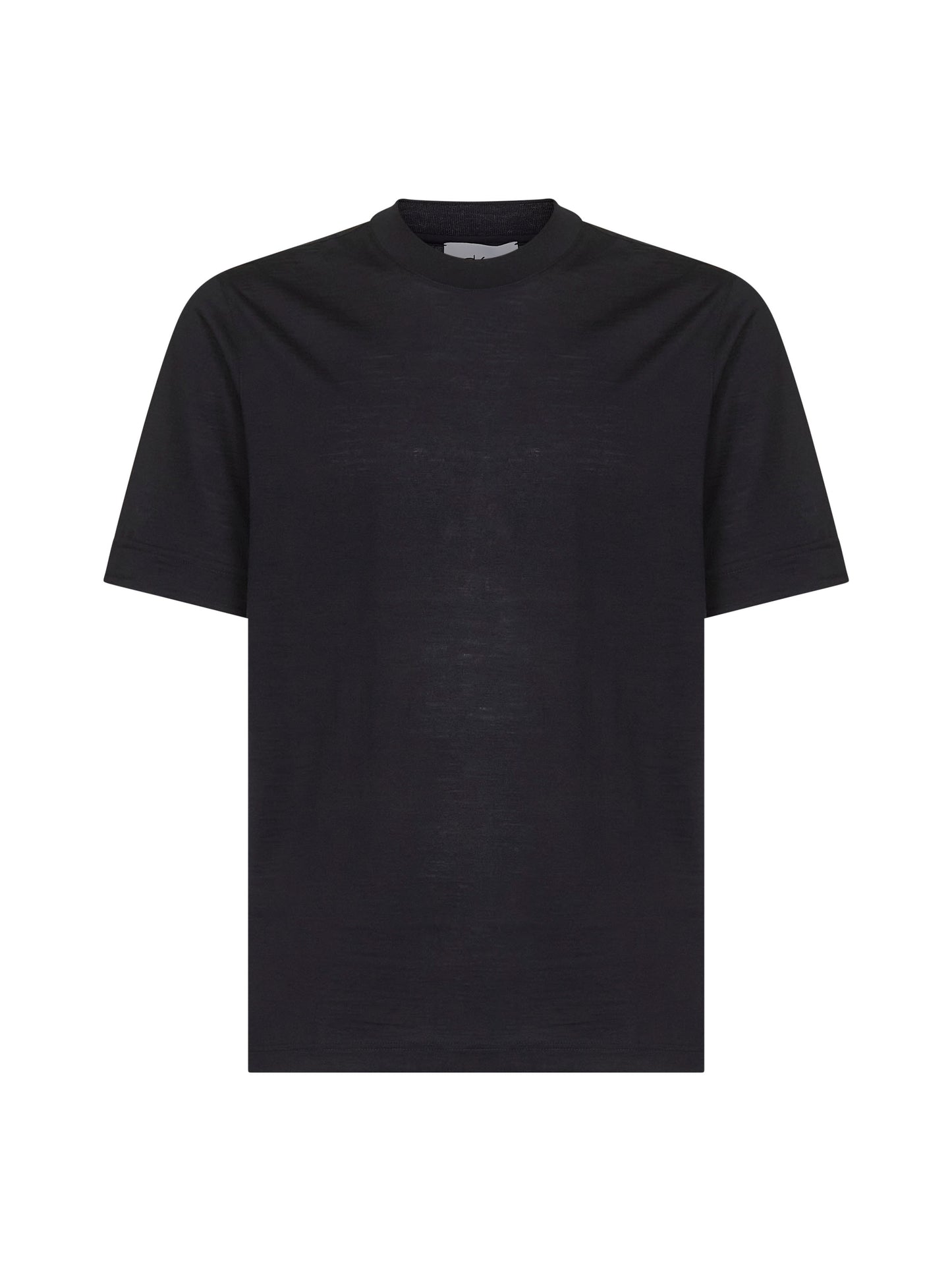 T-shirt in jersey di lana vergine blu