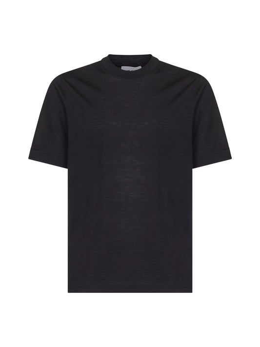 Blue virgin wool jersey T-shirt