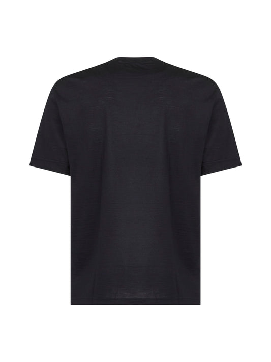 Blue virgin wool jersey T-shirt