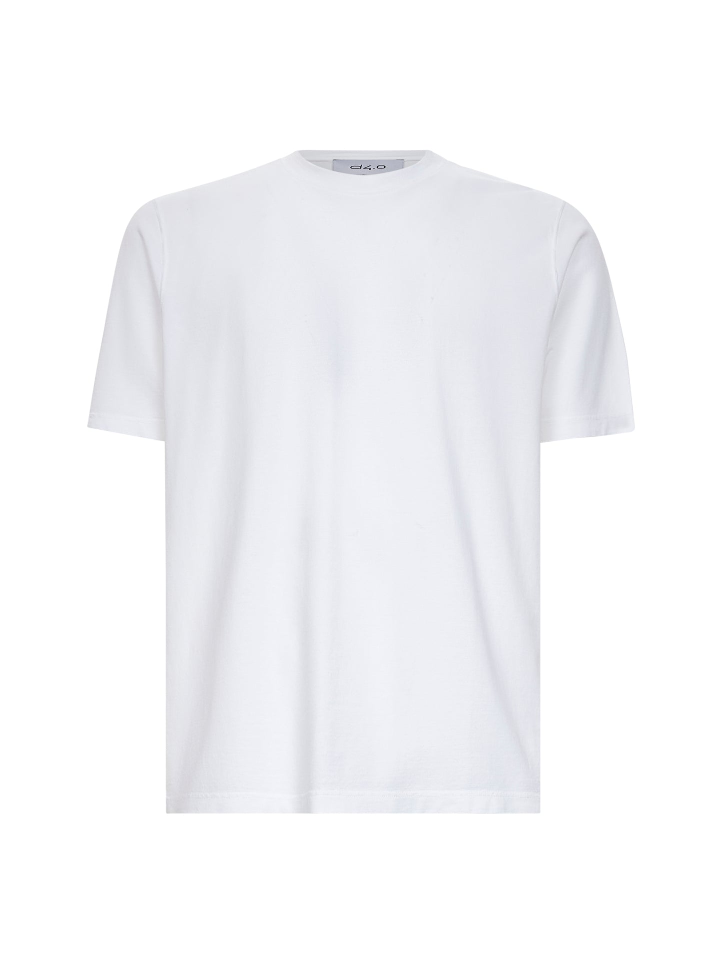 T-shirt girocollo in jersey di cotone bianco