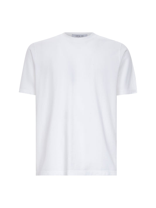 T-shirt girocollo in jersey di cotone bianco