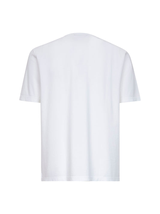 T-shirt girocollo in jersey di cotone bianco
