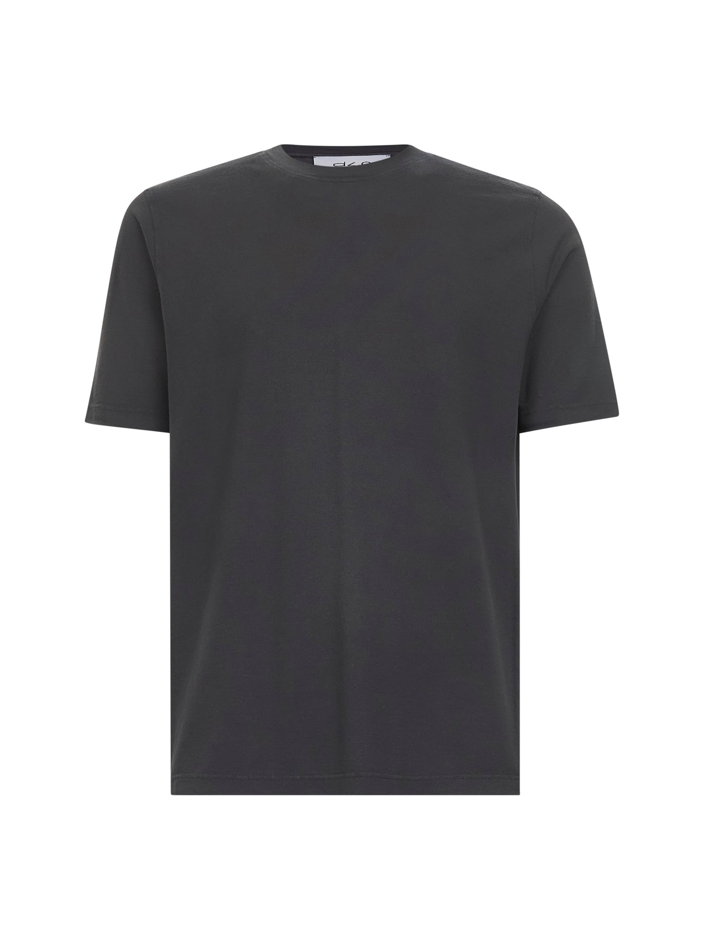 T-shirt girocollo in jersey di cotone grigio
