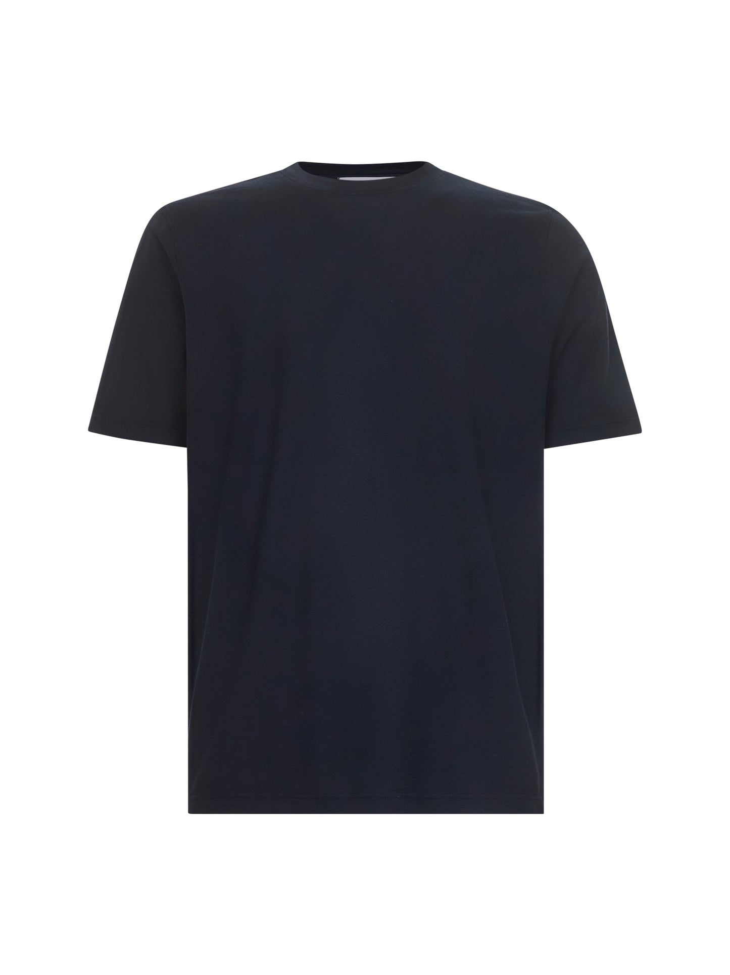 T-shirt girocollo in jersey di cotone blu