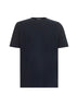 T-shirt girocollo in jersey di cotone blu