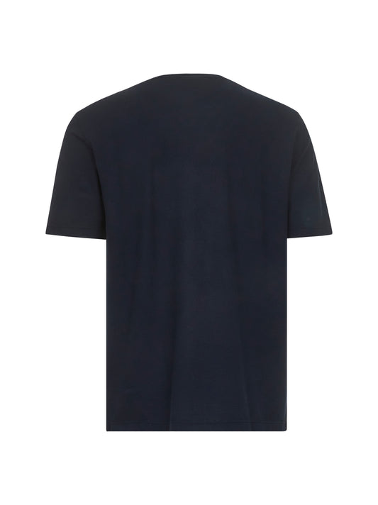 T-shirt girocollo in jersey di cotone blu