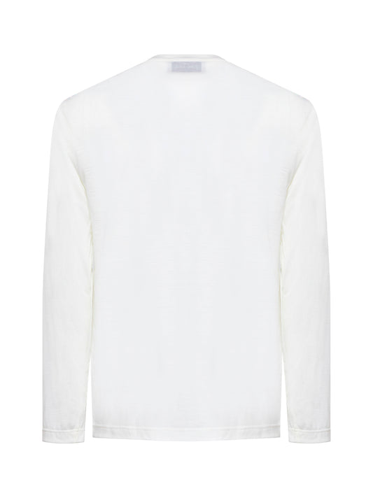 Beige long-sleeved T-shirt