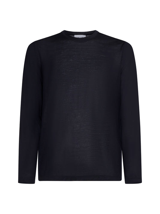 Blue long-sleeved T-shirt