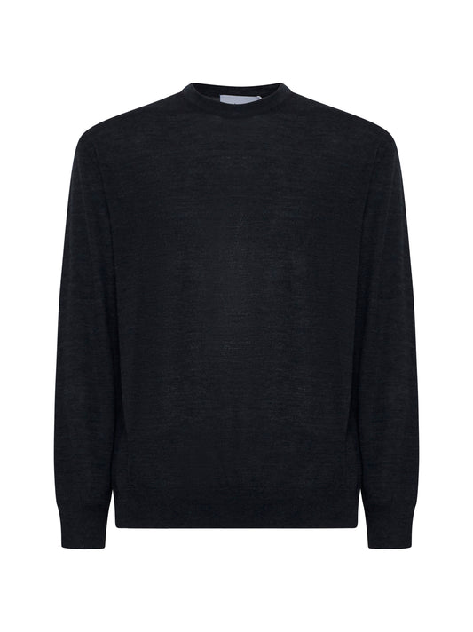 Grey virgin wool crewneck sweater