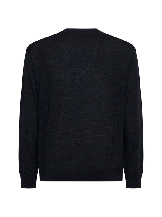 Grey virgin wool crewneck sweater