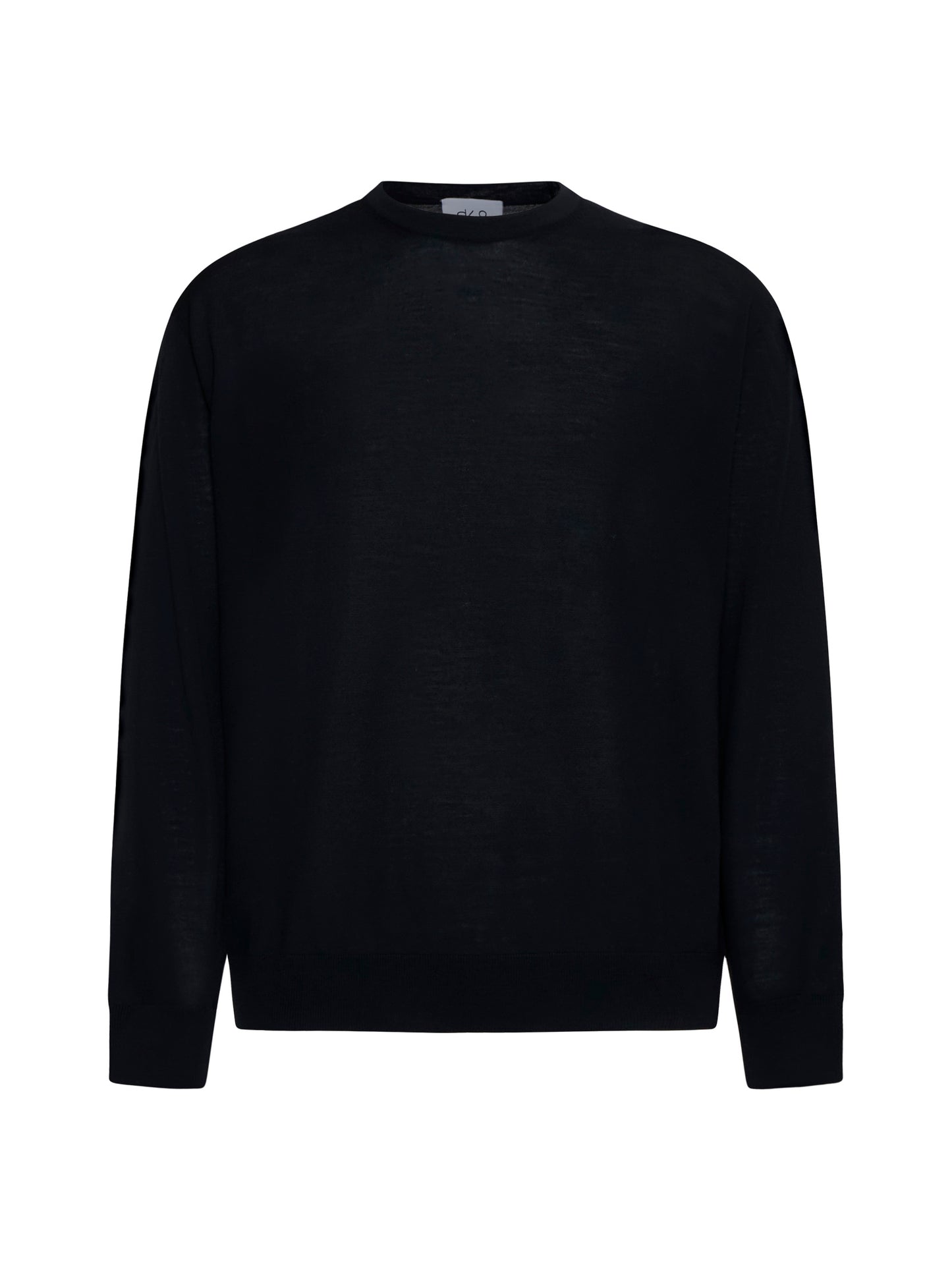 Black virgin wool crewneck sweater