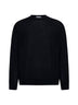 Black virgin wool crewneck sweater
