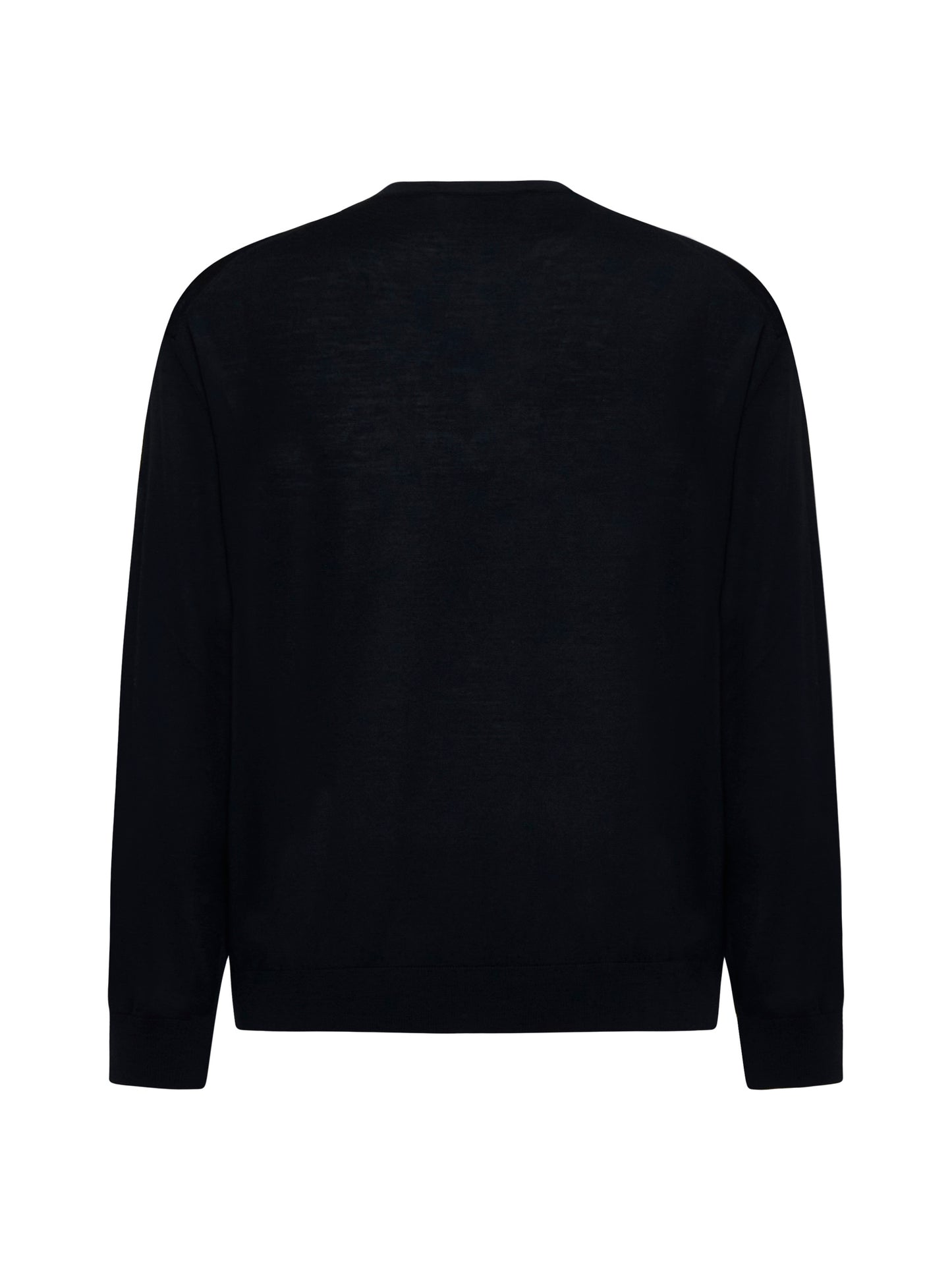 Black virgin wool crewneck sweater