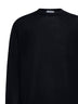 Black virgin wool crewneck sweater