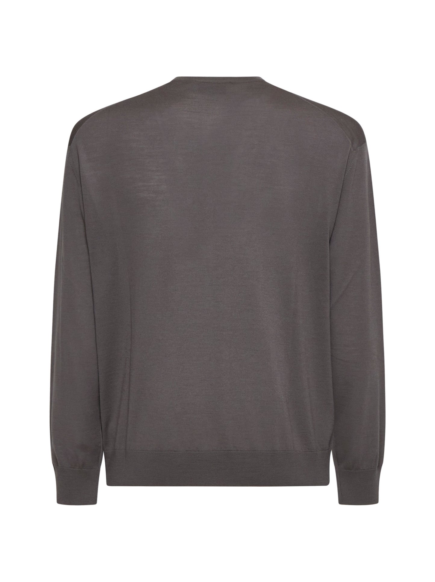 Maglia girocollo in lana vergine color fango