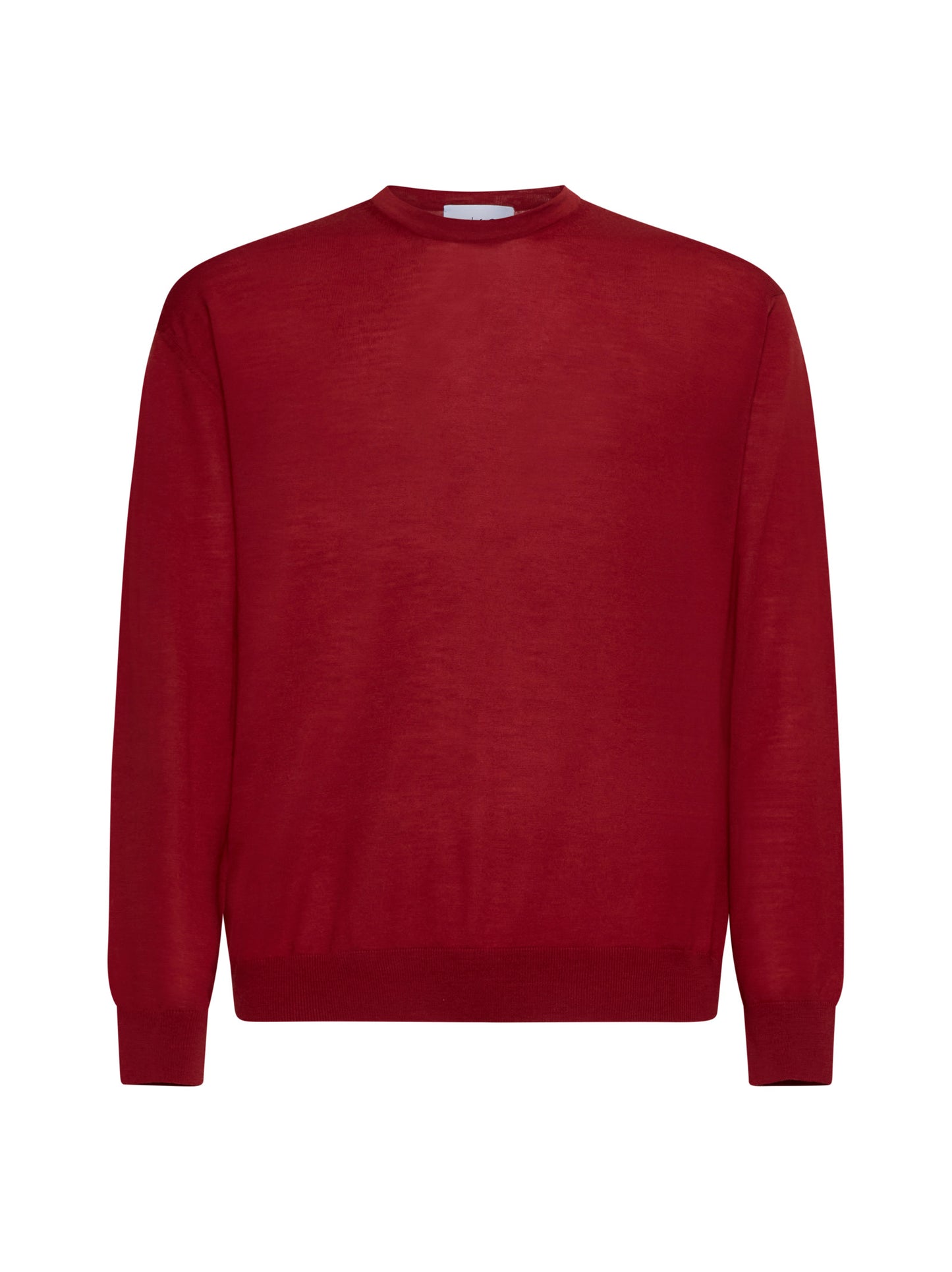 Red virgin wool crewneck sweater