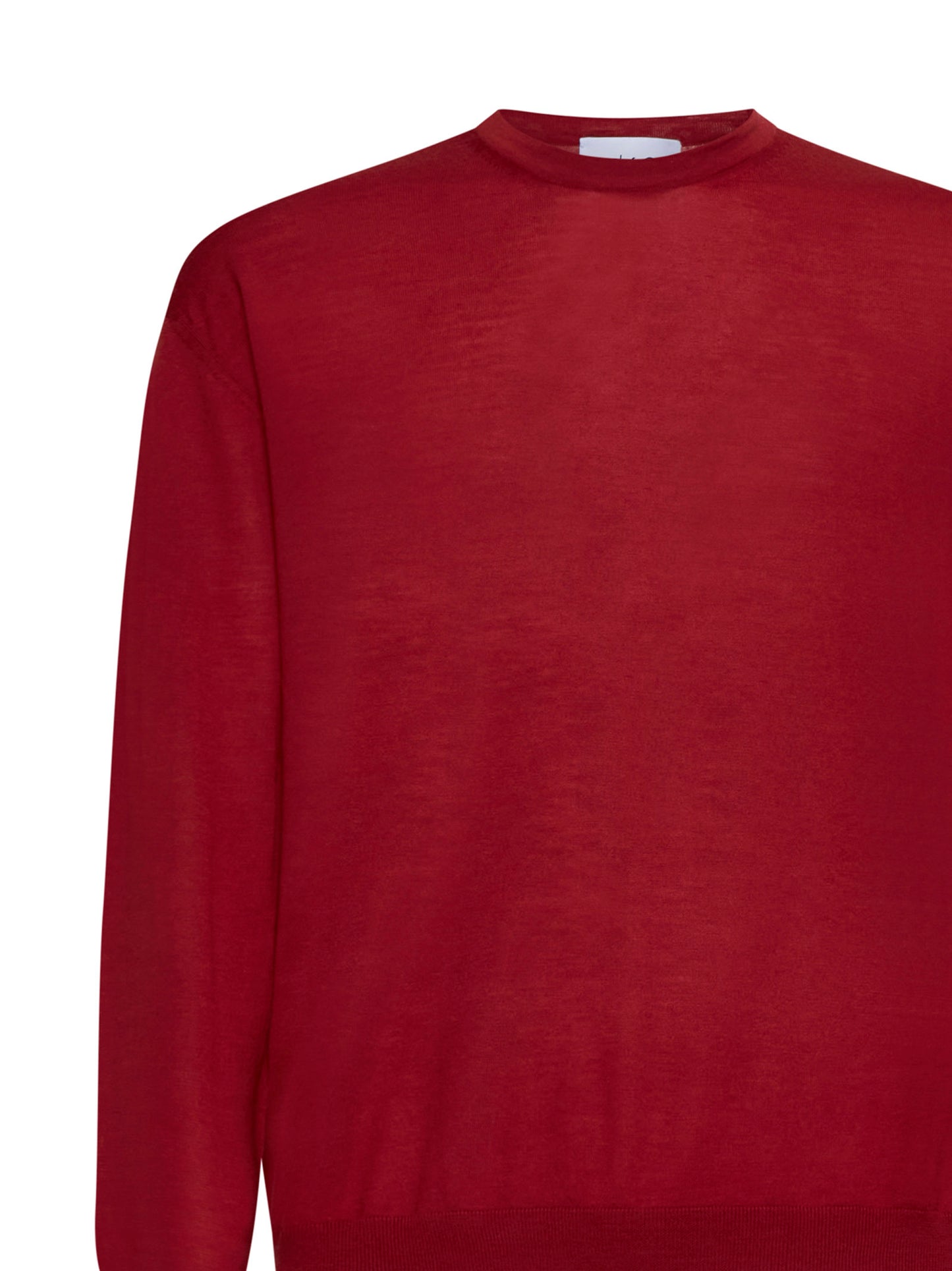 Red virgin wool crewneck sweater