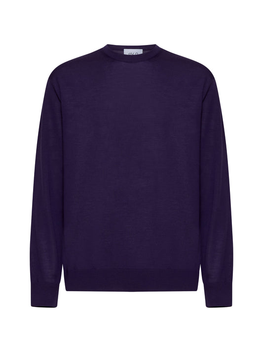 Purple virgin wool crewneck sweater
