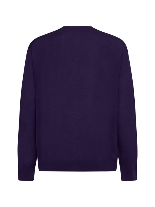 Purple virgin wool crewneck sweater
