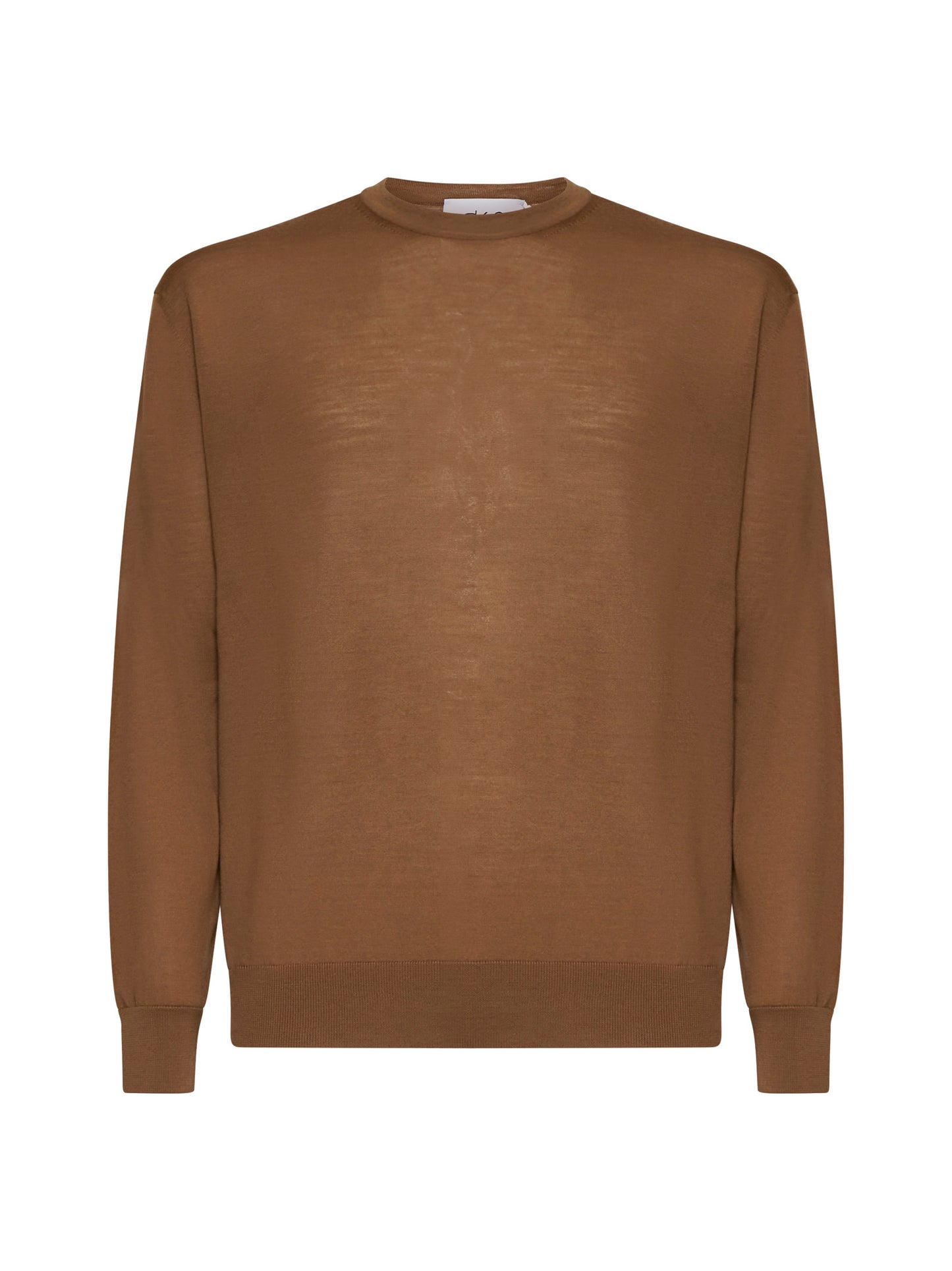 Hazelnut brown virgin wool crewneck sweater