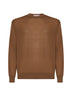 Hazelnut brown virgin wool crewneck sweater