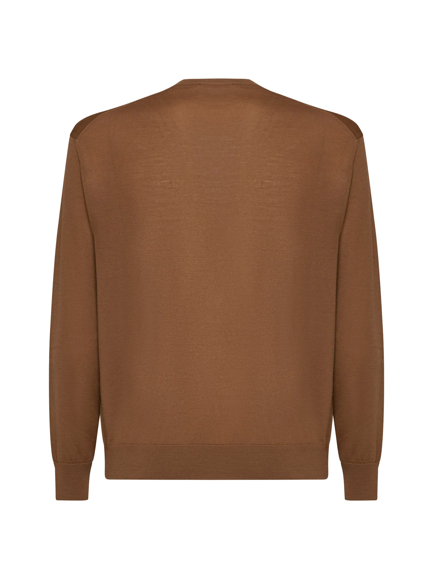 Hazelnut brown virgin wool crewneck sweater