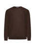 Brown virgin wool crewneck sweater