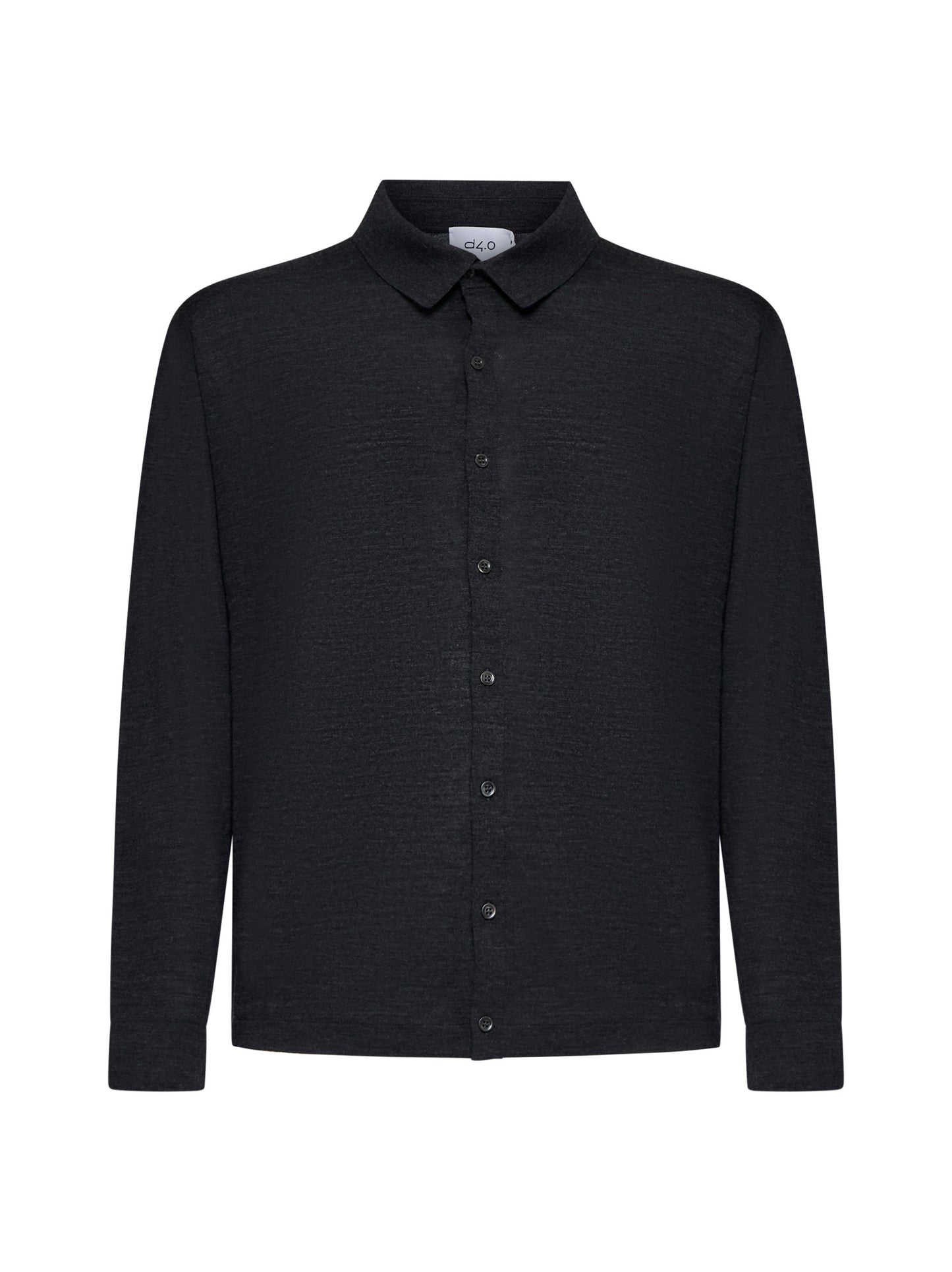 Grey virgin wool knit shirt