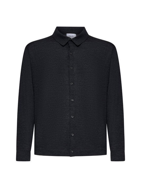 Grey virgin wool knit shirt