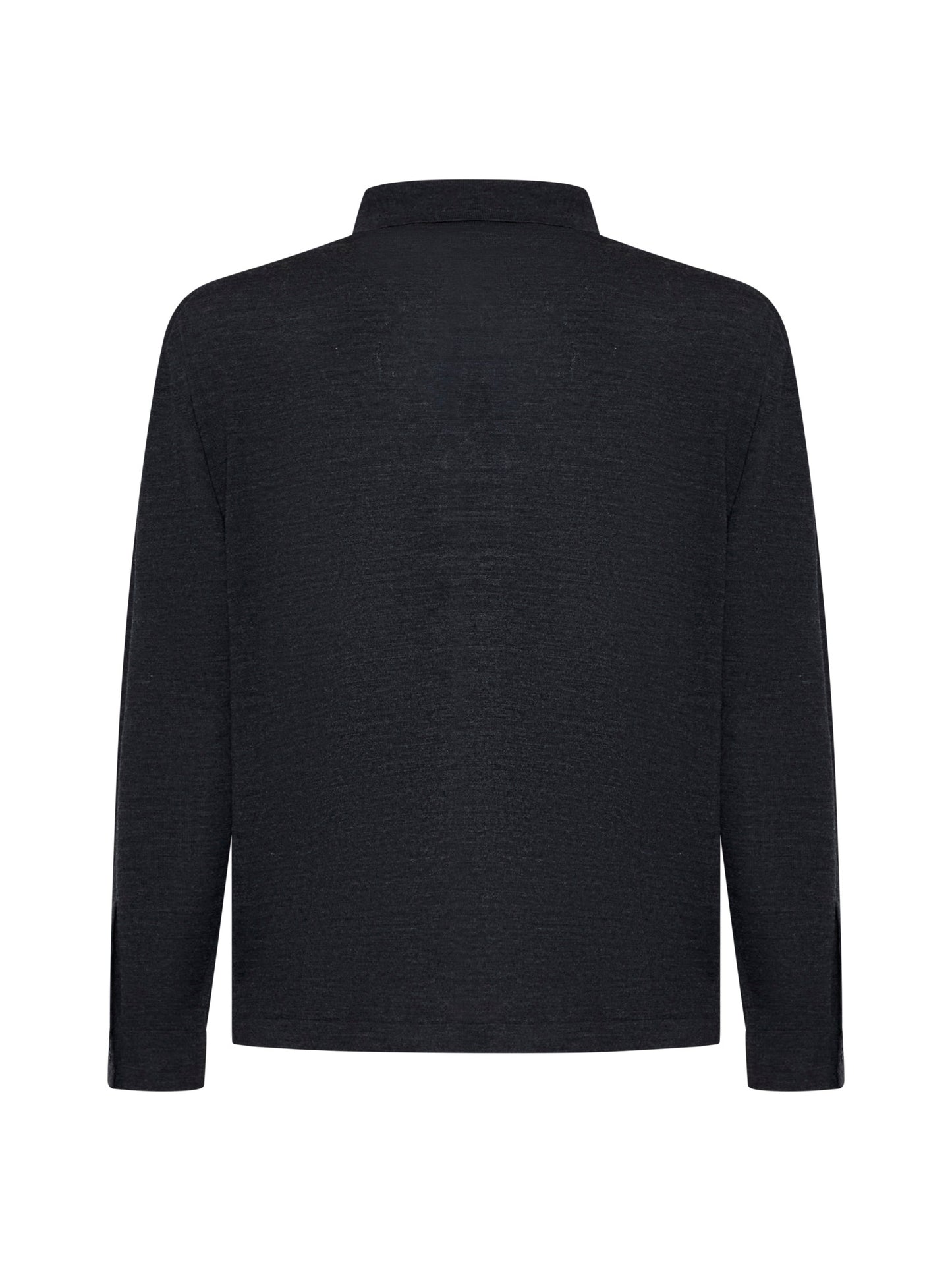 Grey virgin wool knit shirt