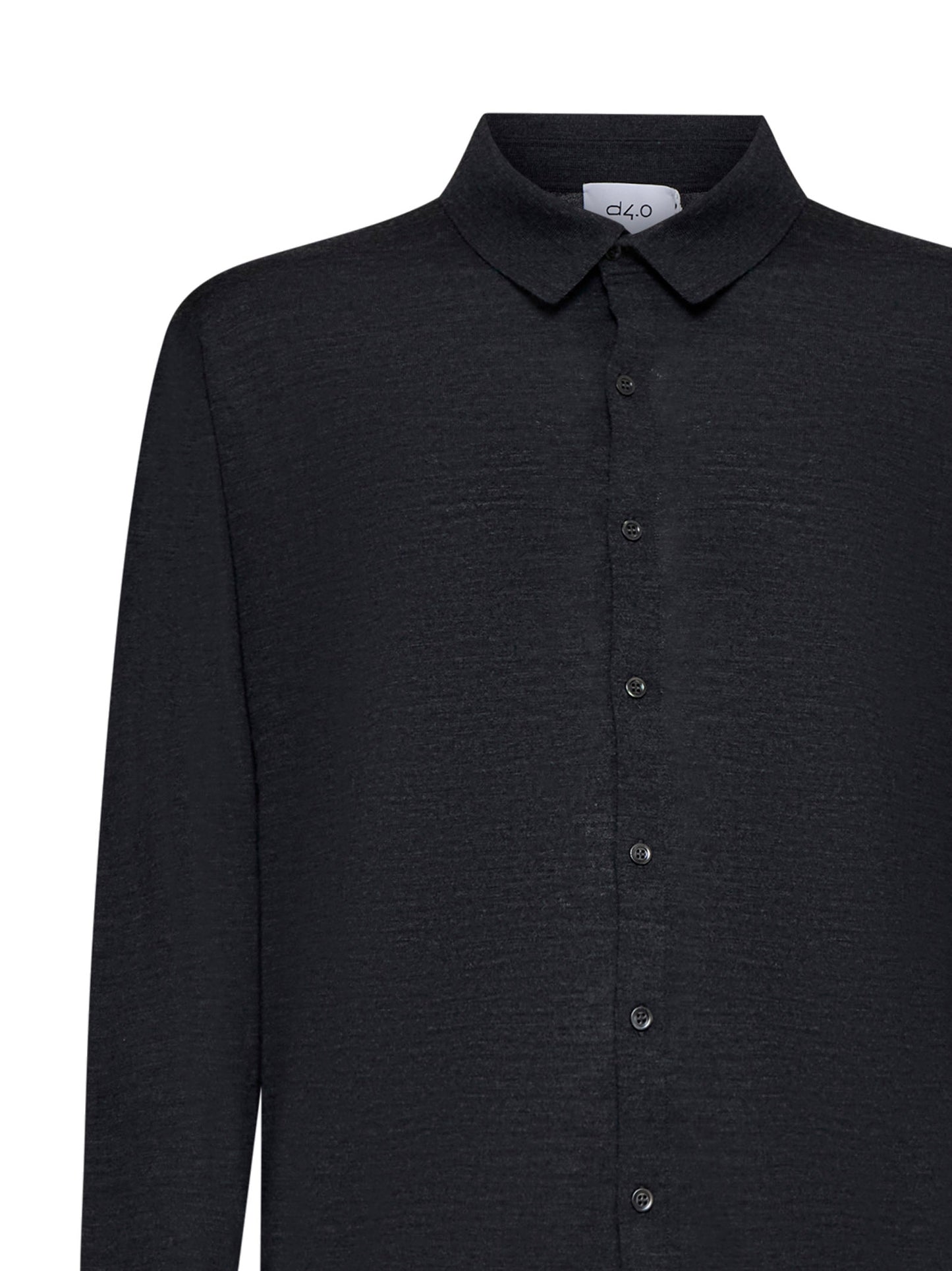 Grey virgin wool knit shirt