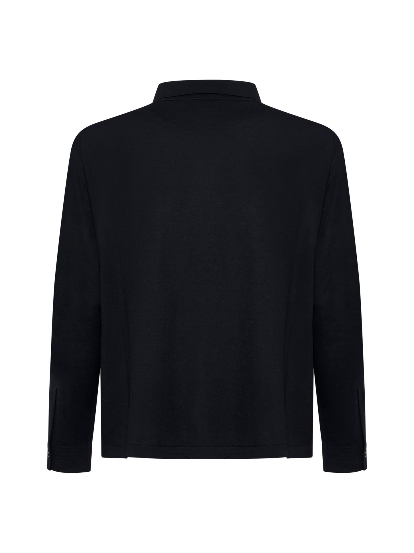 Black virgin wool knit shirt