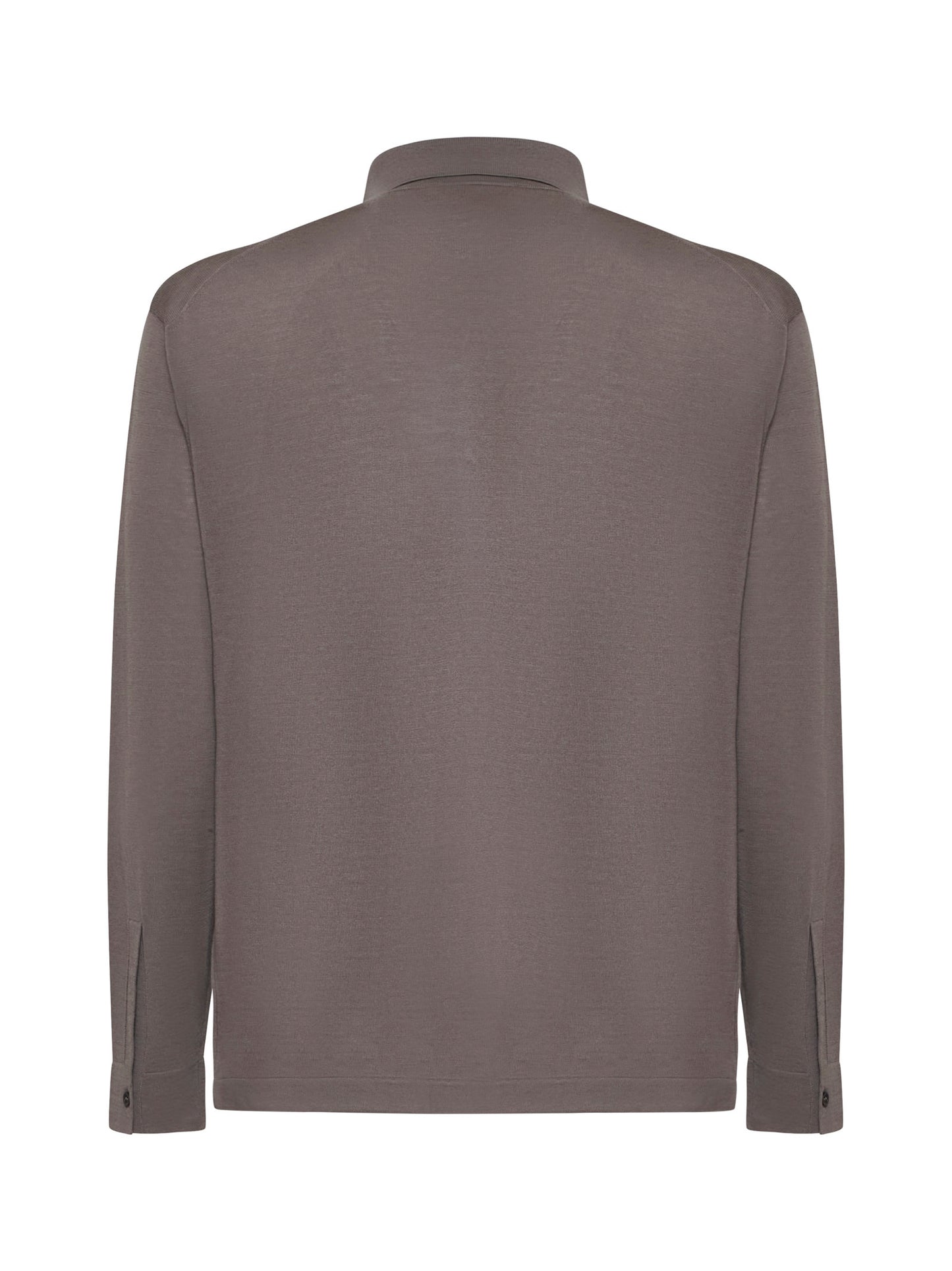 Taupe virgin wool knit shirt
