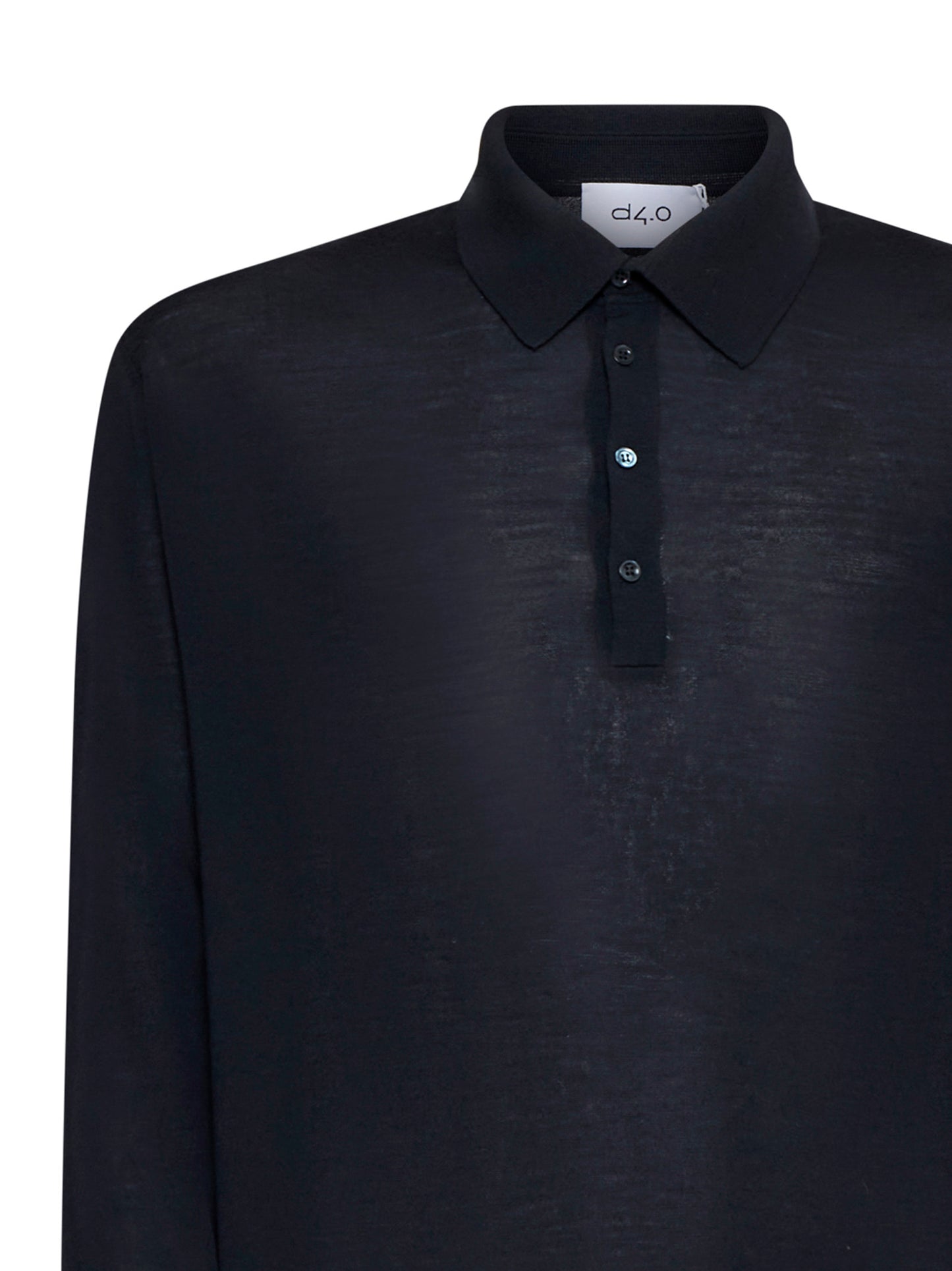 Camicia in maglia di lana vergine blu