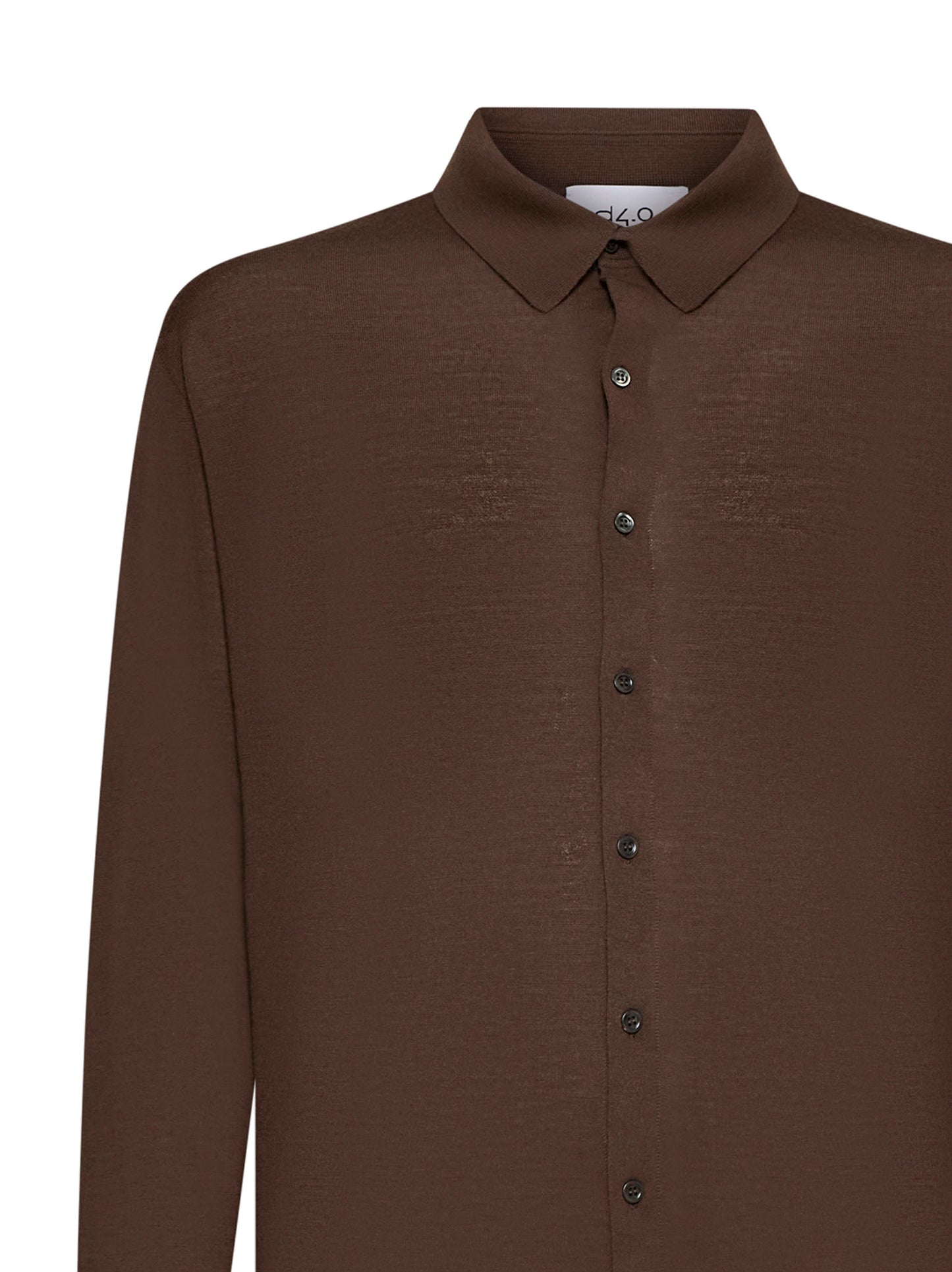 Brown virgin wool knit shirt
