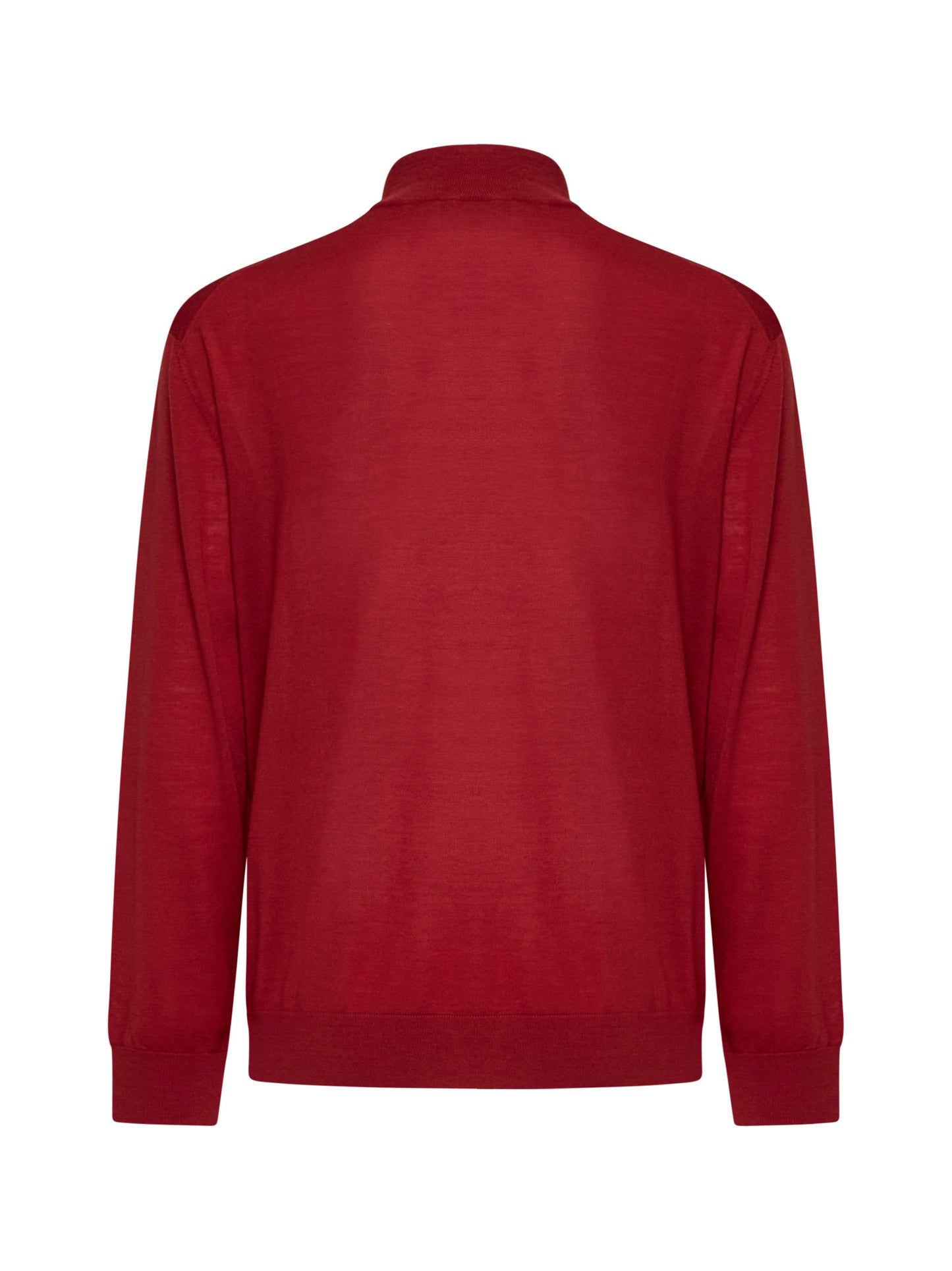 Red virgin wool mock neck sweater