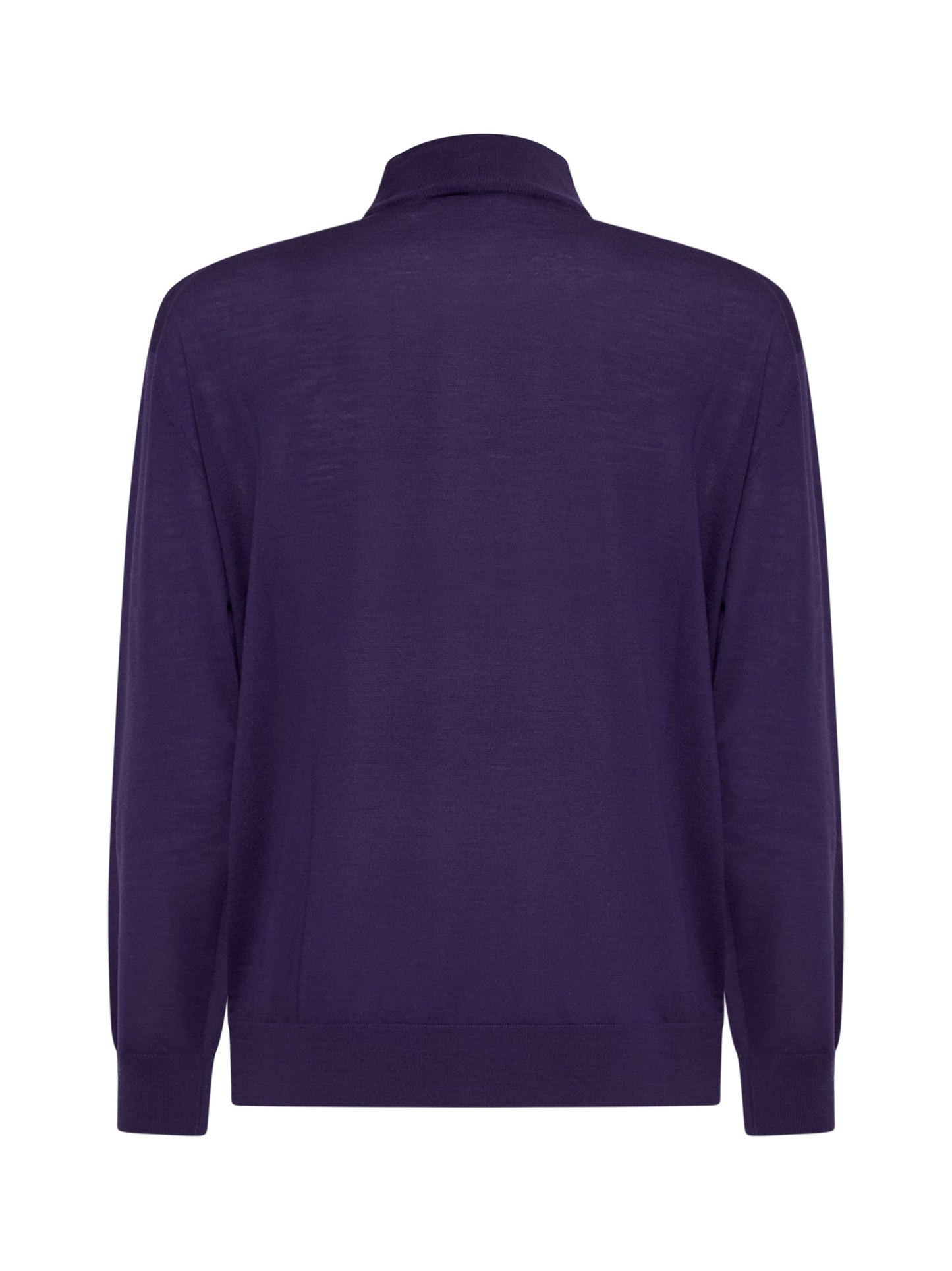 Purple virgin wool mock neck sweater
