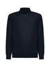 Blue virgin wool mock neck sweater