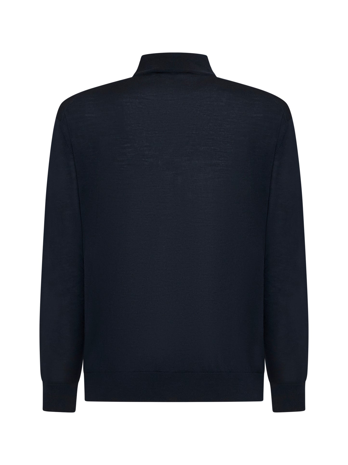 Blue virgin wool mock neck sweater