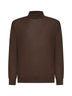 Brown virgin wool mock neck sweater