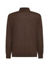 Brown virgin wool mock neck sweater