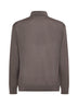 Taupe virgin wool knit polo shirt