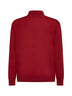 Red virgin wool knit polo shirt
