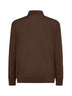 Brown virgin wool knit polo shirt