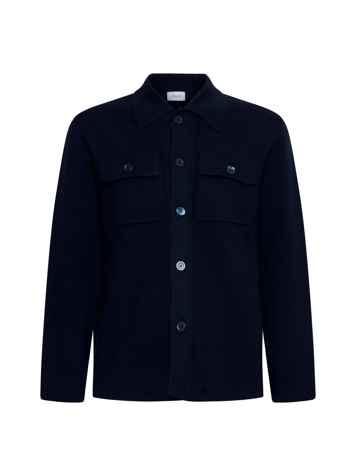 Blue virgin wool knit jacket